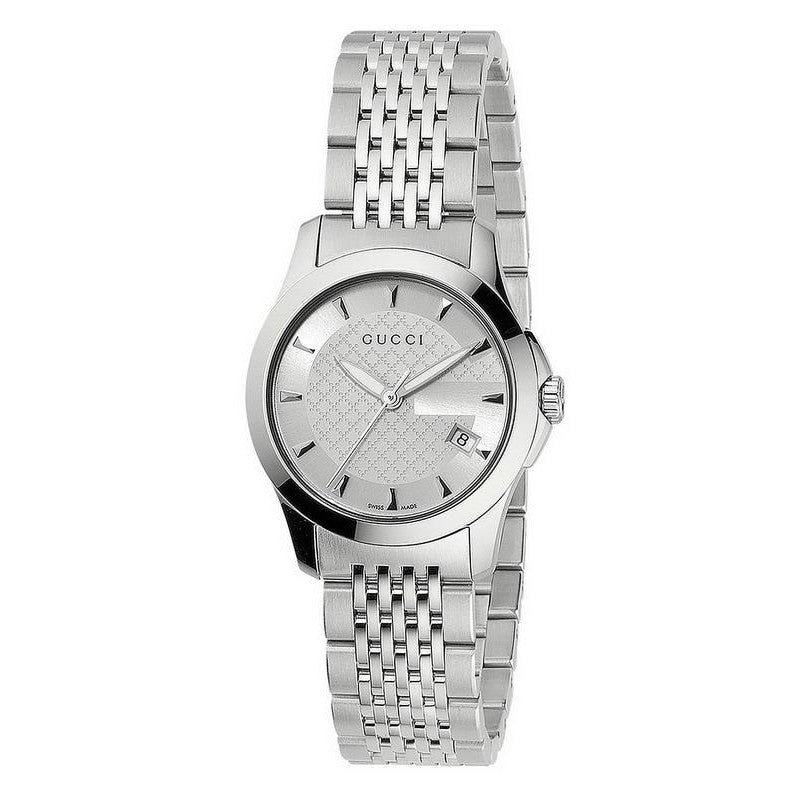  Shop Authentic Gucci G Timeless Silver Dial Silver Steel Strap Watch For Women - YA126501 - Luxxuri