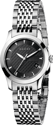  Shop Authentic Gucci G Timeless Black Dial Silver Steel Strap Watch For Women - YA126502 - Luxxuri
