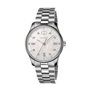  Shop Authentic Gucci G Timeless Diamonds White Dial Silver Steel Strap Watch for Women - YA1265064 - Luxxuri
