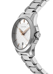  Shop Authentic Gucci G Timeless Silver Dial Silver Steel Strap Watch For Women - YA126523 - Luxxuri