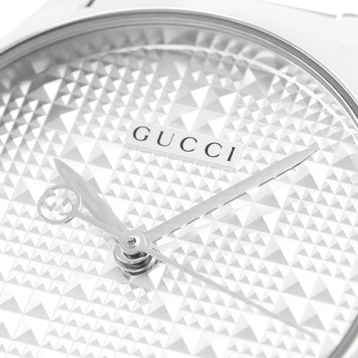  Shop Authentic Gucci G Timeless Quartz Silver Dial Silver Steel Strap Watch For Women - YA126551 - Luxxuri