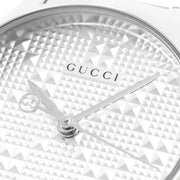  Shop Authentic Gucci G Timeless Quartz Silver Dial Silver Steel Strap Watch For Women - YA126551 - Luxxuri