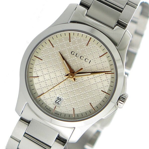  Shop Authentic Gucci G Timeless Quartz Champagne Dial 27mm Watch For Women - YA126593 - Luxxuri