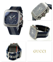  Shop Authentic Gucci Coupe Chronograph Blue Dial Two Tone NATO Strap Watch for Men - YA131203 - Luxxuri