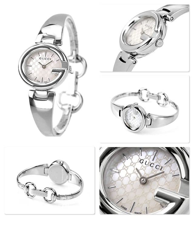  Shop Authentic Gucci Guccissima Quartz Silver Dial Silver Steel Strap Watch For Women - YA134511 - Luxxuri