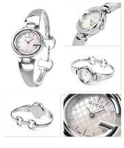  Shop Authentic Gucci Guccissima Quartz Silver Dial Silver Steel Strap Watch For Women - YA134511 - Luxxuri