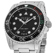 Shop Authentic Gucci Dive Analog Black Dial Silver Steel Strap Watch For Men - YA136208 - Luxxuri