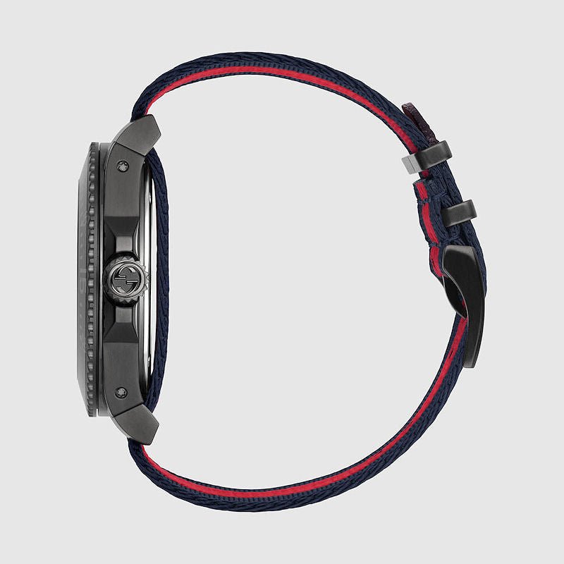  Shop Authentic Gucci Dive Tiger Blue and Red Dial Blue Red Blue Nylon Strap Watch For Men - YA136215 - Luxxuri