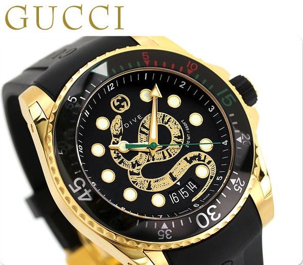  Shop Authentic Gucci Dive Quartz Black Dial Black Rubber Strap Watch For Men - YA136219 - Luxxuri