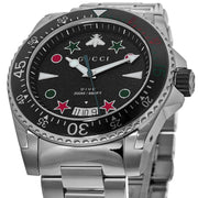  Shop Authentic Gucci Dive Quartz Black Dial Silver Steel Strap Watch For Men - YA136221 - Luxxuri