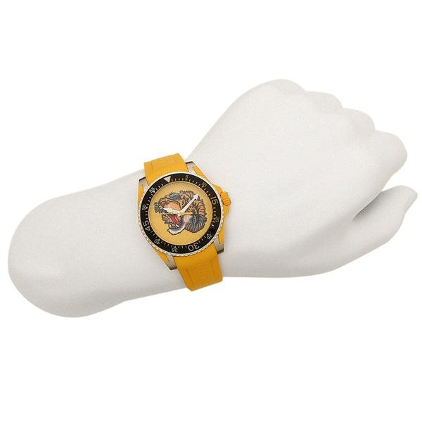  Shop Authentic Gucci Dive Tiger Yellow Dial Yellow Rubber Strap Watch For Men - YA136317 - Luxxuri
