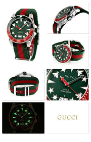  Shop Authentic Gucci Dive Quartz Green Dial Two Tone NATO Strap Watch For Men - YA136339 - Luxxuri