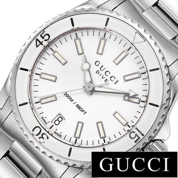  Shop Authentic Gucci Dive Quartz White Dial Stainless Steel Unisex Watch - YA136402 - Luxxuri