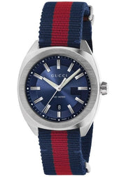  Shop Authentic Gucci GG2570 Quartz Blue Dial Blue & Red Nylon Strap Watch For Men - YA142304 - Luxxuri