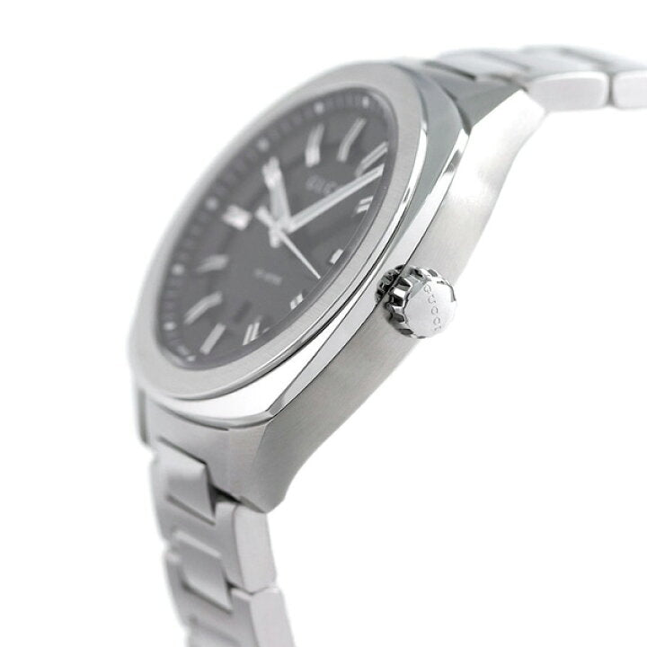  Shop Authentic Gucci GG2570 Quartz Black Dial Silver Steel Strap Watch For Men - YA142401 - Luxxuri