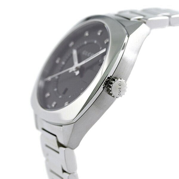  Shop Authentic Gucci GG2570 Diamonds Black Dial Silver Steel Strap Watch For Women - YA142404 - Luxxuri