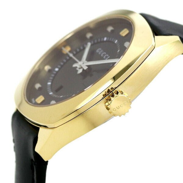  Shop Authentic Gucci GG2570 Black Dial Black Leather Strap Watch For Men - YA142310 - Luxxuri