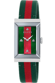  Shop Authentic Gucci G-Frame Mother of Pearl Dial Two Tone Nylon Strap Watch For Women - YA147404 - Luxxuri