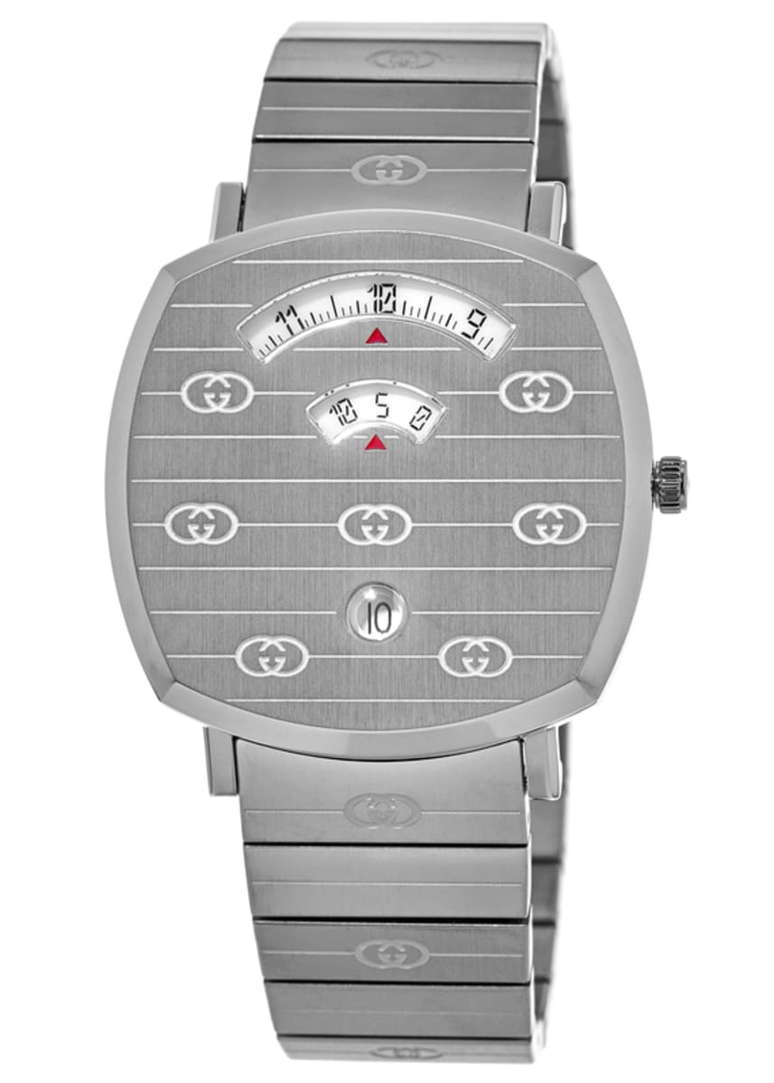  Shop Authentic Gucci Grip Quartz Silver Dial Silver Steel Strap Watch For Women - YA157401 - Luxxuri