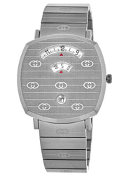  Shop Authentic Gucci Grip Quartz Silver Dial Silver Steel Strap Watch For Women - YA157401 - Luxxuri