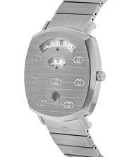  Shop Authentic Gucci Grip Quartz Silver Dial Silver Steel Strap Watch For Women - YA157401 - Luxxuri