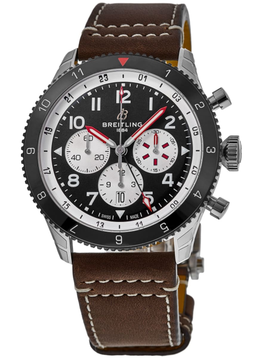  Shop Authentic Breitling Super Avi B04 Chronograph GMT 46 Mosquito Black Dial Brown Leather Strap Watch for Men - YB04451A1B1X1 - Luxxuri