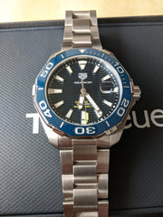  Shop Authentic Tag Heuer Aquaracer Calibre 5 Blue Dial Silver Steel Strap Watch for Men - WAY201B.BA0927 - Luxxuri