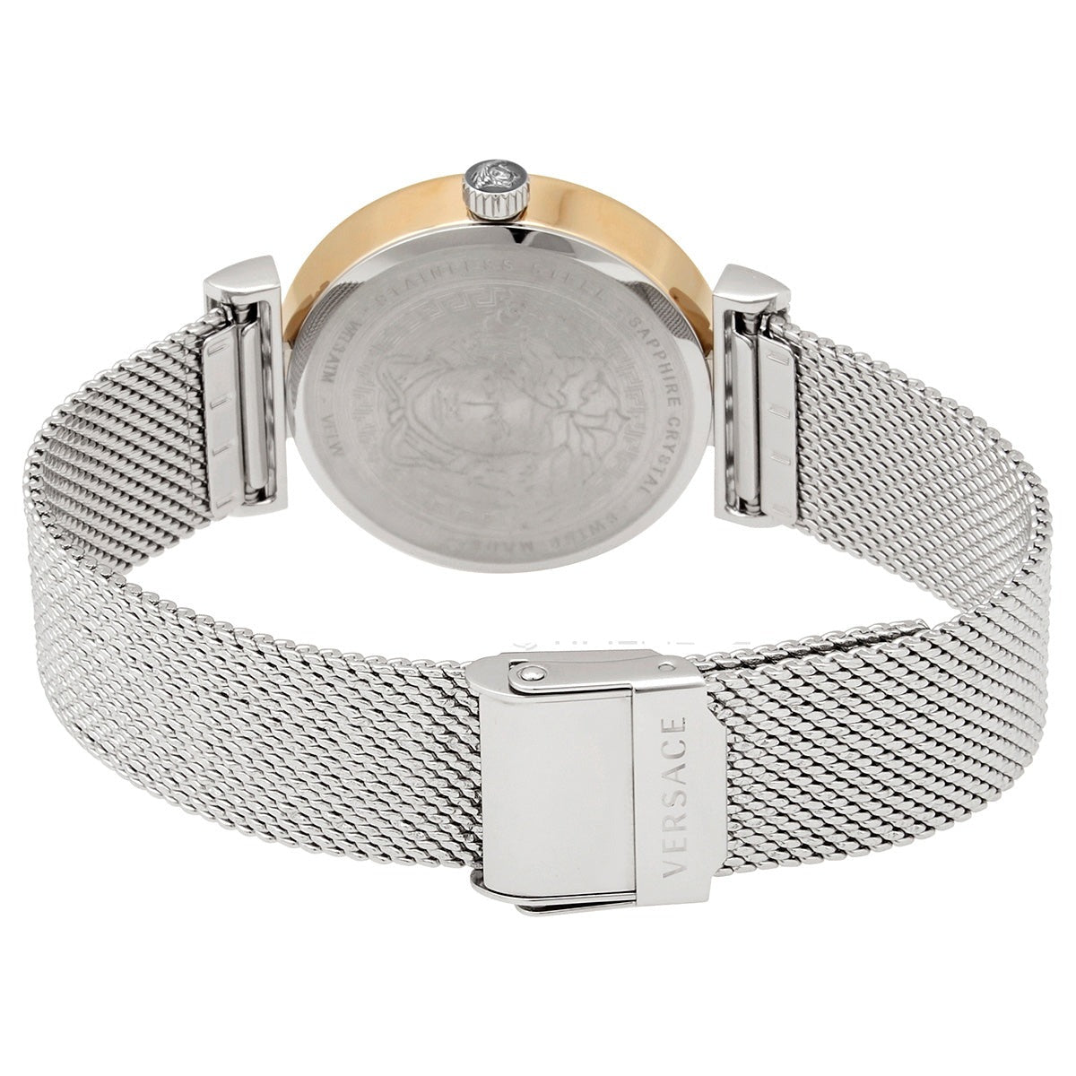  Shop Authentic Versace Meander Blue Dial Silver Mesh Bracelet Watch for Women - VELW00520 - Luxxuri