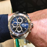  Shop Authentic Tag Heuer Formula 1 Automatic Chronograph Blue Dial Silver Strap Watch for Men - CAZ2015.BA0876 - Luxxuri