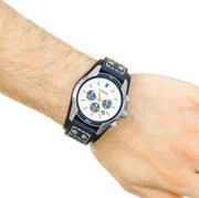  Shop Authentic Fossil Coachman Chronograph White Dial Blue Leather Strap Watch for Men - CH3051 - Luxxuri