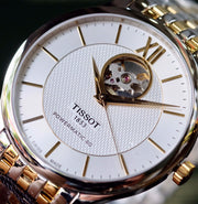  Shop Authentic Tissot Tradition Powermatic 80 Open Heart Silver Dial Two Tone Steel Strap Watch For Men - T063.907.22.038.00 - Luxxuri