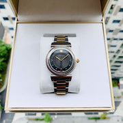  Shop Authentic Versace V-Motif Black Dial Two Tone Steel Strap Watch for Women - VERE00518 - Luxxuri