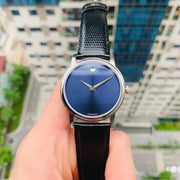  Shop Authentic Movado Museum Blue Dial Black Leather Strap Watch For  Men - 2100009 - Luxxuri