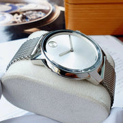  Shop Authentic Movado Bold Silver Dial Silver Mesh Bracelet Watch For Men - 3600260 - Luxxuri