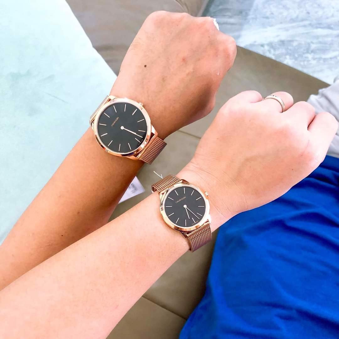  Shop Authentic Calvin Klein Minimal Black Dial Rose Gold Mesh Bracelet Watch for Women - K3M2262Y - Luxxuri