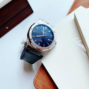  Shop Authentic Salvatore Ferragamo F-80 Classic Blue Dial Blue Leather Strap Watch for Men - SFDT00319 - Luxxuri
