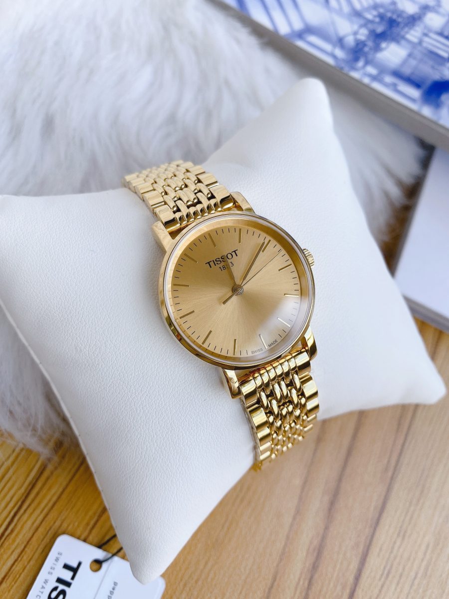  Shop Authentic Tissot T Classic Everytime Desire Small Gold Dial Gold Mesh Bracelet Watch For Women - T109.210.33.021.00 - Luxxuri