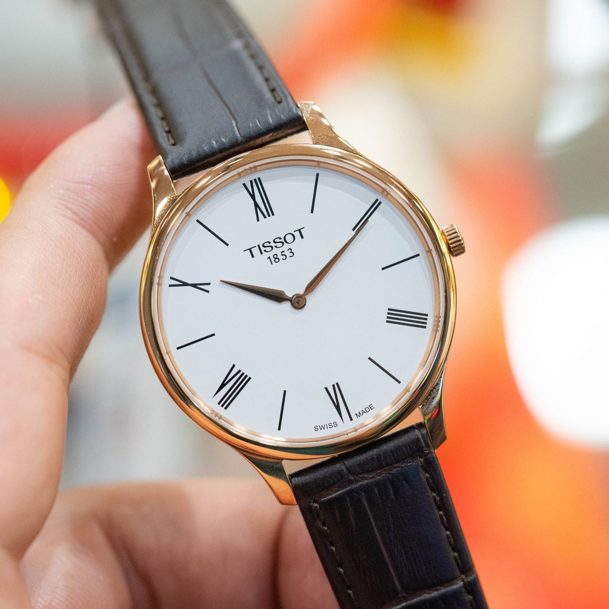  Shop Authentic Tissot Tradition 5.5 White Dial Brown Leather Strap Watch for Men - T063.409.36.018.00 - Luxxuri