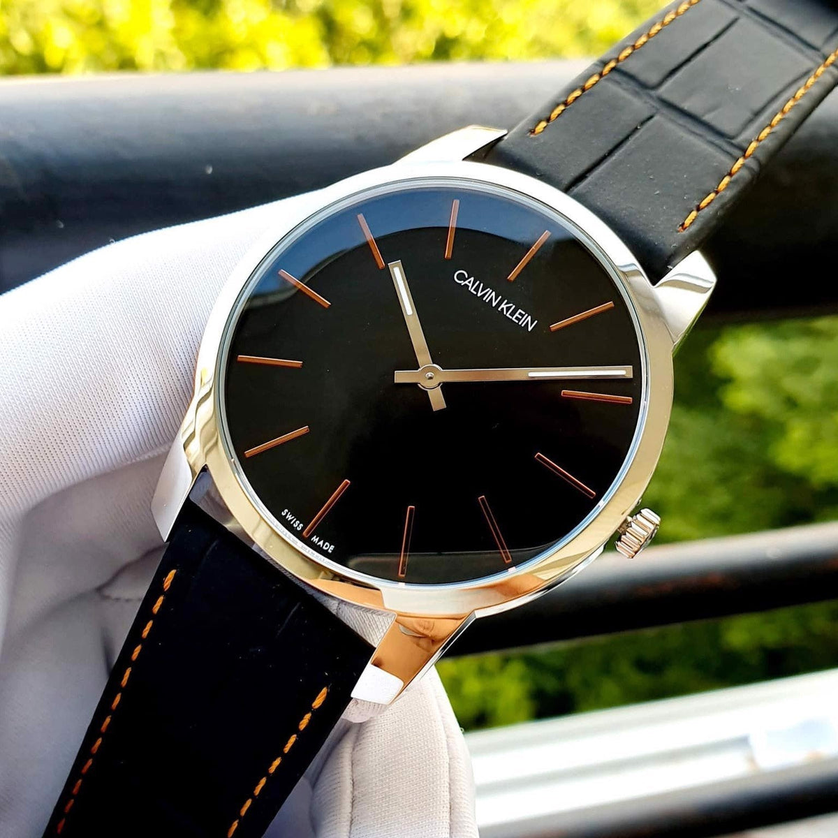  Shop Authentic Calvin Klein City Black Dial Black Leather Strap Watch for Men - K2G211C1 - Luxxuri