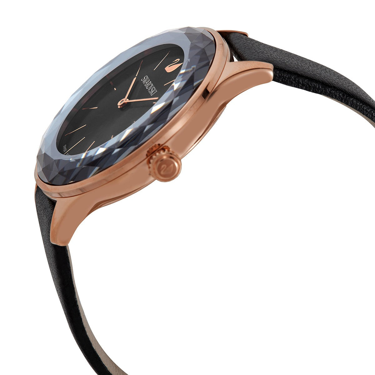  Shop Authentic Swarovski Octea Nova Grey Dial Grey Leather Strap Watch for Women - 5295358 - Luxxuri