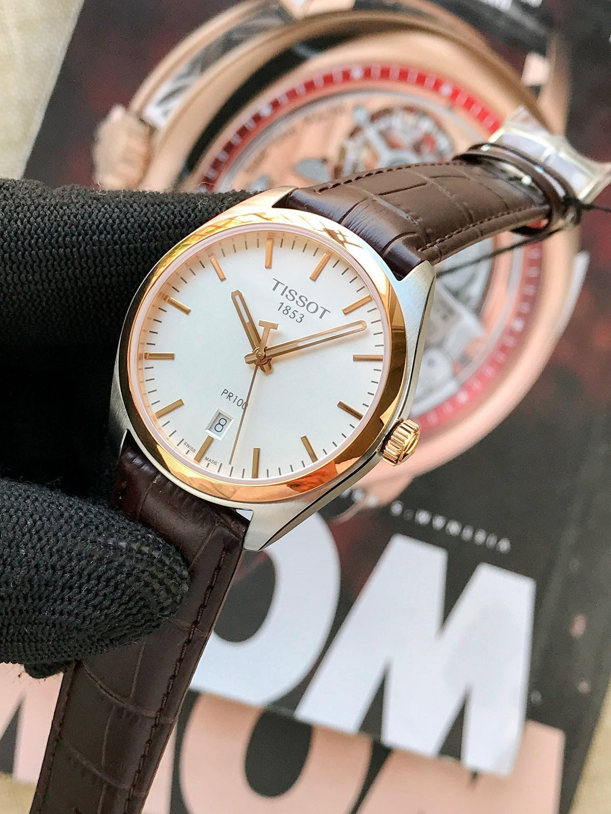  Shop Authentic Tissot T Classic PR 100 Quartz White Dial Brown Leather Strap Watch for Men - T101.410.26.031.00 - Luxxuri