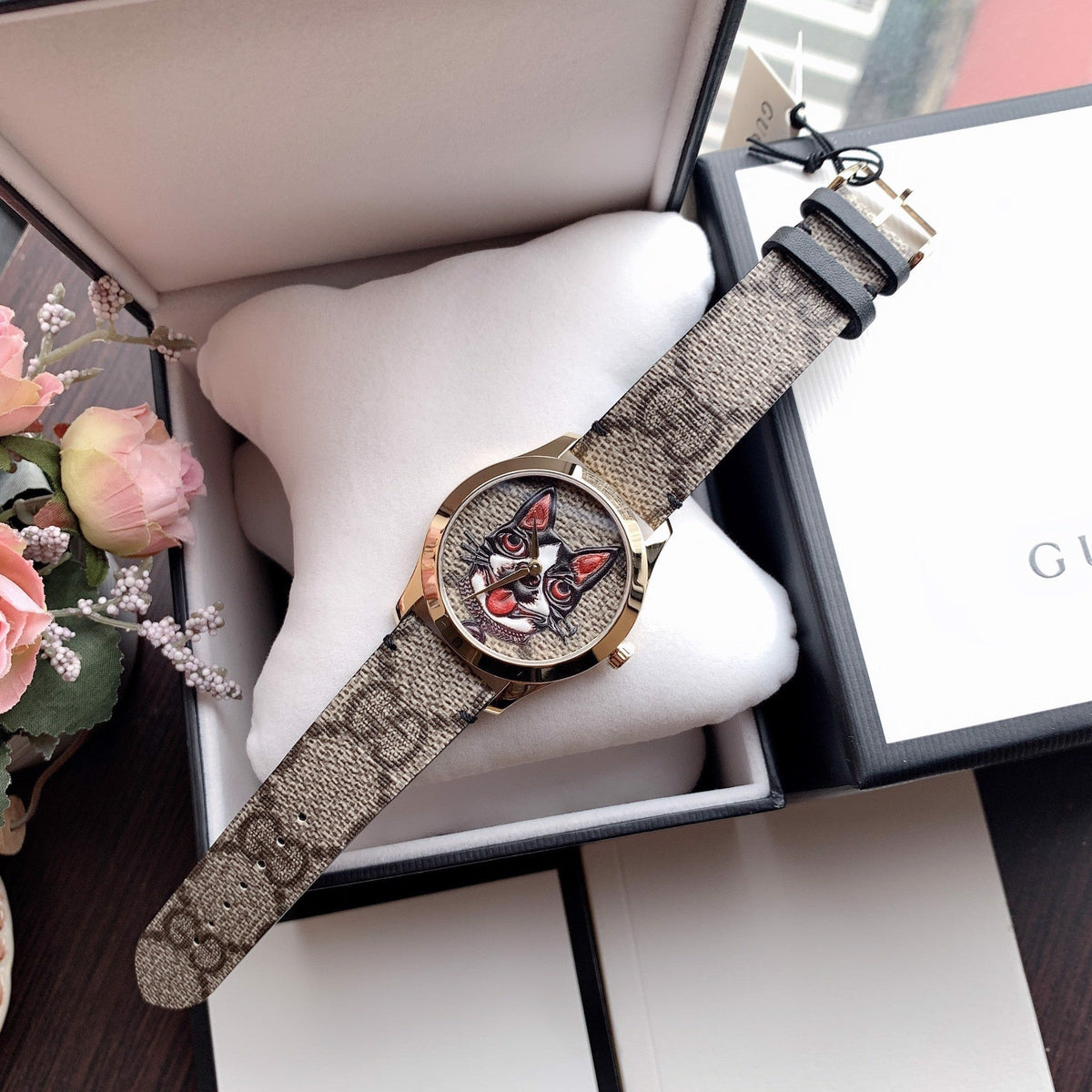  Shop Authentic Gucci G Timeless Brown Dial Brown Leather Strap Watch For Women - YA1264056 - Luxxuri