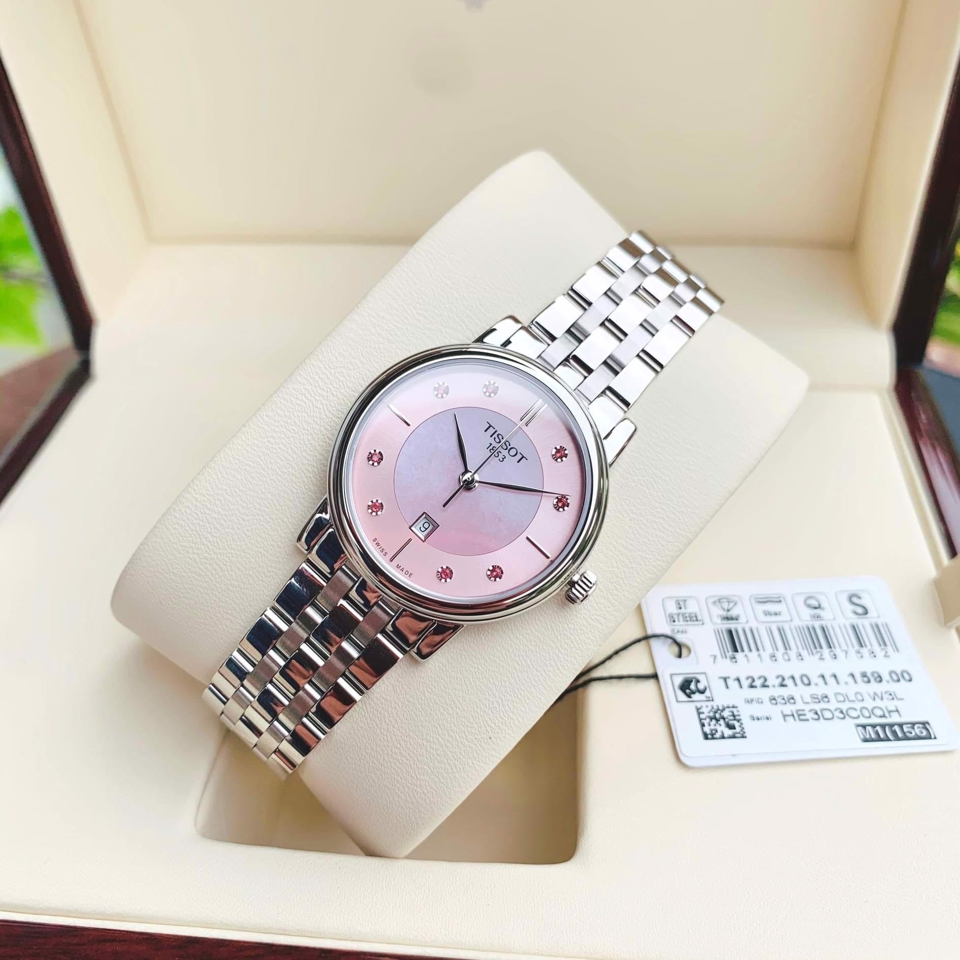  Shop Authentic Tissot T Classic Carson Premium Pink Dial Silver Steel Strap Watch for Women - T122.210.11.159.00 - Luxxuri