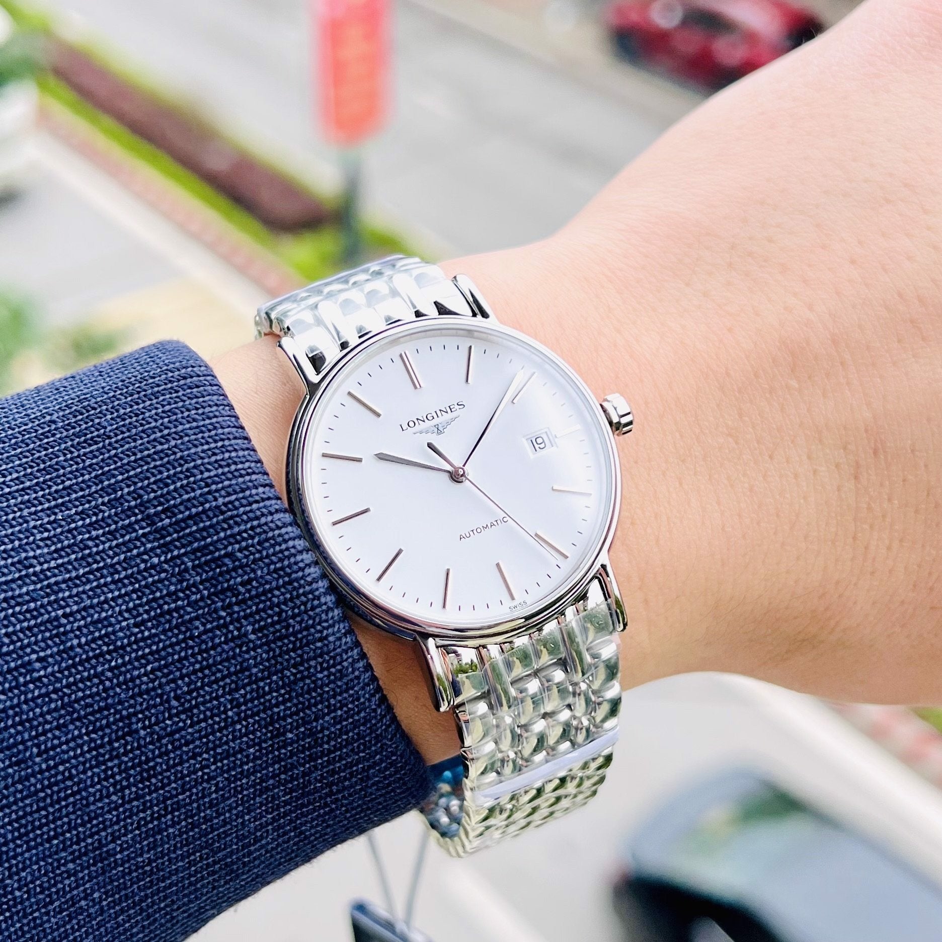  Shop Authentic Longines Presence Automatic White Dial Silver Steel Strap Watch for Men - L4.921.4.12.6 - Luxxuri
