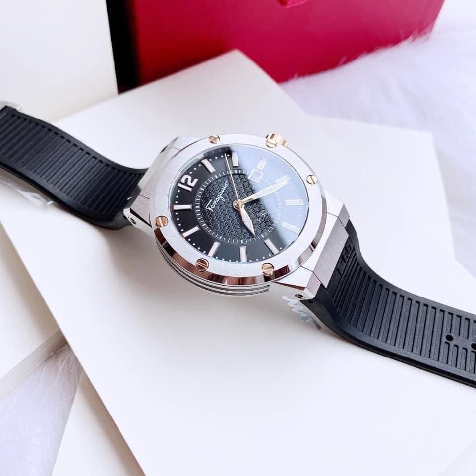  Shop Authentic Salvatore Ferragamo F-80 Black Dial Black Rubber Strap Watch For Men - SFHY00120 - Luxxuri