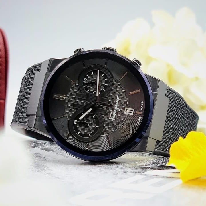  Shop Authentic Salvatore Ferragamo Sapphire Black Dial Black Rubber Strap Watch for Men - SFHP00320 - Luxxuri