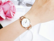  Shop Authentic Calvin Klein Dainty White Dial Rose Gold Steel Strap Watch for Women - K7L23646 - Luxxuri