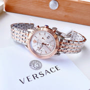  Shop Authentic Versace Sport Tech Chronograph While Dial Two Tone Steel Strap Watch for Men - VELT00319 - Luxxuri