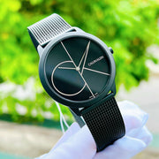  Shop Authentic Calvin Klein Minimal Black Dial Black Mesh Bracelet Watch for Men - K3M5145X - Luxxuri