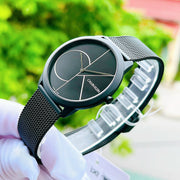  Shop Authentic Calvin Klein Minimal Black Dial Black Mesh Bracelet Watch for Men - K3M5145X - Luxxuri